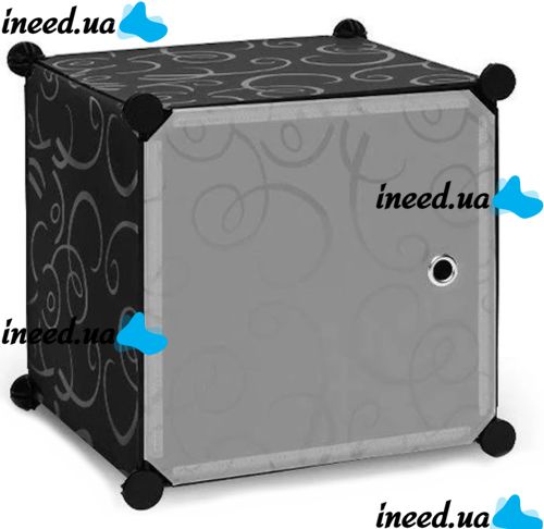 Складна шафа органайзер для речей Storage Cube Cabinet MP-29 110х110х35 см пластикова тумба на 7 секцій поличка для одягу та взуття Чорна