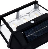 Вуличний настінний світильник Coba Solar Wall Lamp HW 999 - 3W акумуляторний підвісний ліхтар на сонячній батареї з датчиком руху 3 лампи 3 режими