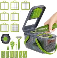 Багатофункціональна овочерізка Veggie slicer MA-8 22 в 1 кухонна терка подрібнювач слайсер для нарізки овочів і фруктів з насадками і контейнером