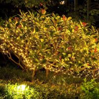 Уличная светодиодная гирлянда Solar String Lights LS48-100WW 12 метров 100 LED диодов Теплый белый Роса Warm light с солнечной панелью для деревьев и веранд