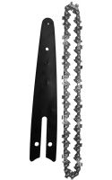 A set of 8" 20 cm guide rail and 2 chains for a cordless hand chainsaw 23 teeth 47 links, a set for pruning trees and sawing firewood