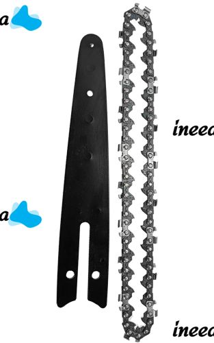 A set of 8" 20 cm guide rail and 2 chains for a cordless hand chainsaw 23 teeth 47 links, a set for pruning trees and sawing firewood