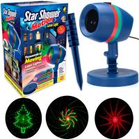 Кольоровий вуличний лазерний проектор Star Shower Motion Laser Light для прикраси будинку і вулиці, Новорічна Вулична лазерна підсвітка 12 програм