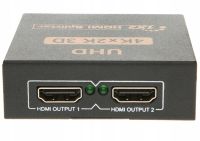 Bidirectional Switch Video Splitter Splitter 1x2 OEM HVS01 to 2 HDMI Ports with 4K, 2K Support, Active Splitter 48512 Black