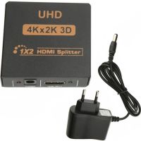Bidirectional Switch Video Splitter Splitter 1x2 OEM HVS01 to 2 HDMI Ports with 4K, 2K Support, Active Splitter 48512 Black