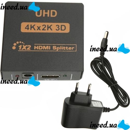 Bidirectional Switch Video Splitter Splitter 1x2 OEM HVS01 to 2 HDMI Ports with 4K, 2K Support, Active Splitter 48512 Black