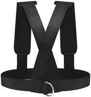Sports Belts for Body Strength Training Fitness Sled Harness Vest Acceleration Harness with Rings Fitness Belt for Sports Black