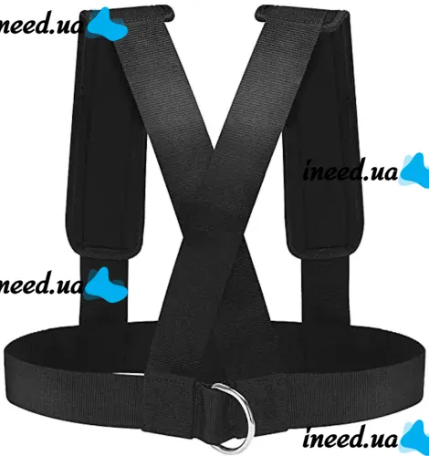Sports Belts for Body Strength Training Fitness Sled Harness Vest Acceleration Harness with Rings Fitness Belt for Sports Black
