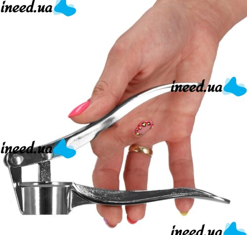 Ручний механічний прес чеснокодавка Garlic Press Springos KI0046 для подрібнення часнику з нержавіючої сталі Подрібнювач давилка часнику горіхів
