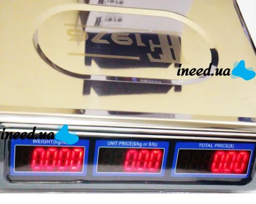 Electronic trading scales up to 40 kg F1976 14191-4066F 33*35 cm desktop scales for trading with price counter and calculator, rechargeable for 40 kg