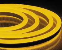 Світлодіодна силіконова стрічка LED NEON 0729 Yellow 5 м з блоком живлення, універсальна неонова гнучка підсвітка 12v-220v 5m в силіконі Жовта