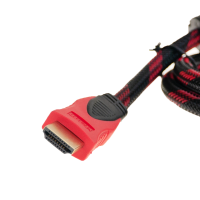 Reinforced Hdmi to Hdmi Cable 3m 1080p in a Winding HDMI-HDMI Extension Cable 3m 3m, 3m for Monitor and TV in a braid Black and Red