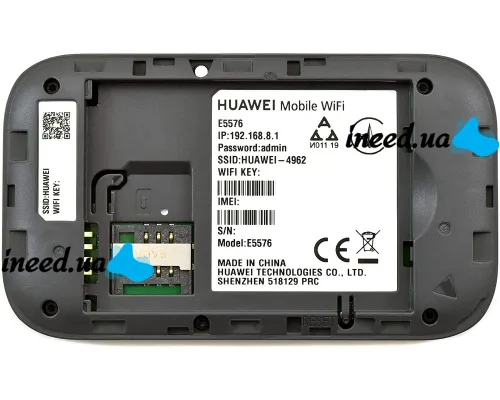 Аккумуляторный роутер модем Huawei E5576 Wi-Fi Pro 4G для раздачи вай фай до 150 мбит маршрутизатор со слотом для сим карты и съемной батареей