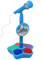 Kid Star Microphone 5350A for Kids—Adjustable Stand with Backlight, Karaoke with Sound Effects, and MP3—For Children Ages 3 and Up—Blue