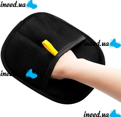 Двостороння рукавичка Pet Hair Removal Glove PL-23 для видалення шерсті тварин, електростатична щітка для прибирання ворсу, пилу та волосся 24х16 см