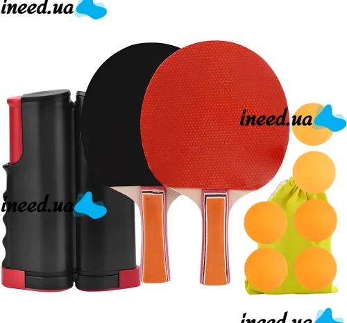 Набор настольного тенниса Ping Pong Set XJ5902 комплект ракеток с выдвижной сеткой до 170 см 6 мячей в чехле для игры в пинг-понг, настольный теннис