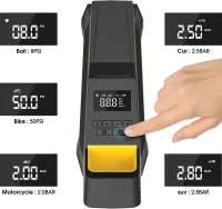 Автомобільний компресор CarSun Air Pump C1809 - 1 для підкачки шин 150 PSI від прикурювача 12V, Насос з цифровим дисплеєм і ліхтариком, Автокомпресор