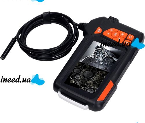 Акумуляторна гнучка камера ендоскоп Inskam Endoscope M40 5.5мм 4.3 дюйма цифровий бороскоп з кабелем 2 м підсвічуванням і монітором для діагностики