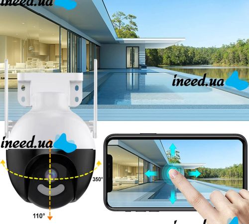 Вулична камера 360 відеоспостереження 6 МП IP CAMERA AP EZVIZ QF300 поворотна WiFi відеокамера з нічною зйомкою і датчиком руху 6 mp і блок живлення