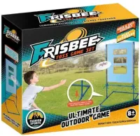 Frisbee with Standing Target Frisbee Toss Game Set 9888-11 for kids and adults, Flying ball disk and target with 3 holes Blue