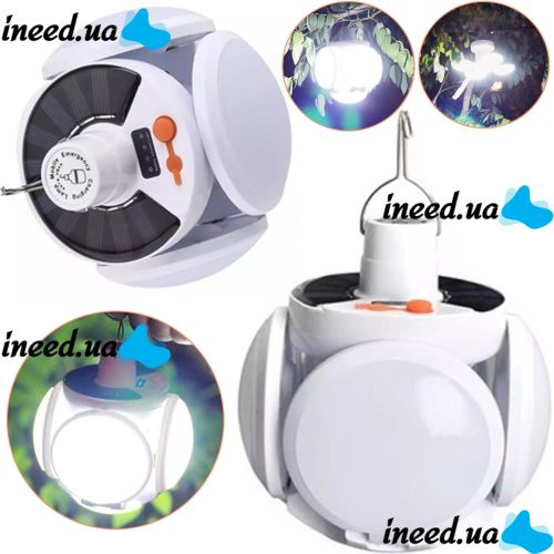 Универсальный складной фонарь Solar Emergency Charging Lamp BL-2029 подвесная LED лампа для кемпинга с USB, аккумуляторная на солнечной батареи