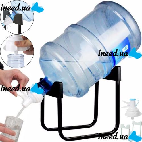 OWN-KC-513 Tilting tabletop 19 liter Bucket rack with water filling tap, Metal bottle holder AND103-1