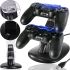 Зарядная станция подставка UKC WG-01 для зарядки на 2 джойстика Playstation PS4 Slim/Pro Зарядное устройство для геймпадов джойстиков с подсветкой