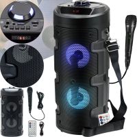 SoonBox S4405 10W Wireless Bluetooth Speaker with Microphone and RGB LED Backlight, Rechargeable Bluetooth Speaker USB AUX for Android IOS Black
