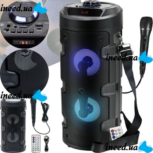 SoonBox S4405 10W Wireless Bluetooth Speaker with Microphone and RGB LED Backlight, Rechargeable Bluetooth Speaker USB AUX for Android IOS Black