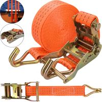 Страхувальний стяжний ремінь трос Ratchet Tie Down 1.5 М AND-5 храповим механізмом для кріплення вантажу до 2 тонн, транспортна стрічка для стяжки вантажів