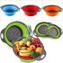 Складные силиконовые корзины Kitchen Craft W-86 для овощей и фруктов, комплект из 2 штук, набор дуршлагов со сливом для мытья 24.5 см, 29 см