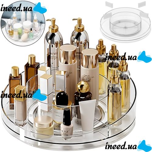 Обертовий органайзер для зберігання косметики Rotating Storage Rack JN - 689 настільний контейнер, акрилова підставка на один ярус AND440