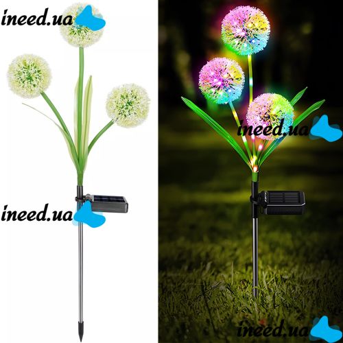 Садовый декоративный фонарь Одуванчики LED Flower Solar Led Light 70 см водонепроницаемый уличный RGB светильник на солнечной батарее для сада