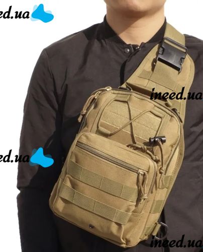 6L Tactical Crossbody Bag A74 Brown Single-strap Waterproof Men's Military Chest Bag Army Chest Banana