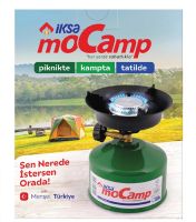 Iksa MoCamp 203 Green Camping Gas Burner with Piezo Ignition, Portable Mini Cooking Stove, Picnic and Camping Balloon Green