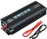 Автомобильный инвертор UKC 12V-220V 1500W, авто преобразователь напряжения тока 12В 1500Вт от аккумулятора и прикуривателя с защитой от перегруза