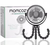 Momcozy table fan with flexible tripod for baby strollers, Rechargeable octopus air cooler with flexible mount 3 modes of operation