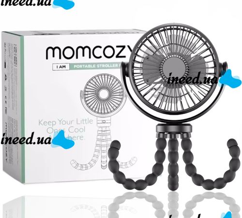 Momcozy table fan with flexible tripod for baby strollers, Rechargeable octopus air cooler with flexible mount 3 modes of operation