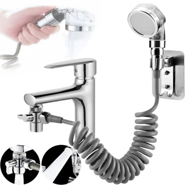 Душевая насадка на кран Mix Shower Mini с гибким шлангом и креплением на смеситель, Душевой комплект с адаптером аэратором для подключения душа