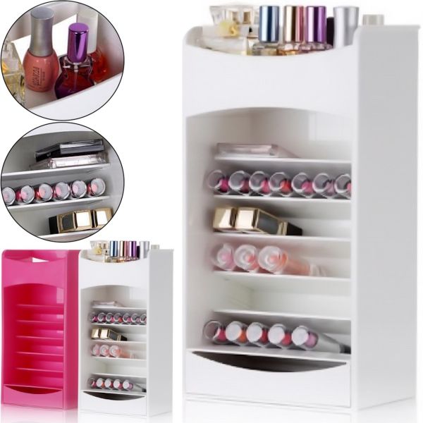 Настольный органайзер Cosmake MAG-891 для хранения косметики и лака Lipstick And Nail Polish на 8 полок, косметическая полочка с выдвижным ящиком