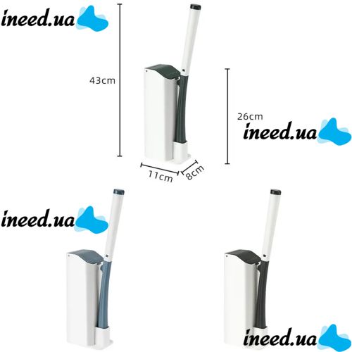 Универсальная щетка для уборки туалета MTS clip type removable toilet brush ершик для унитаза, набор щеток со сменными насадками и чистящим средством