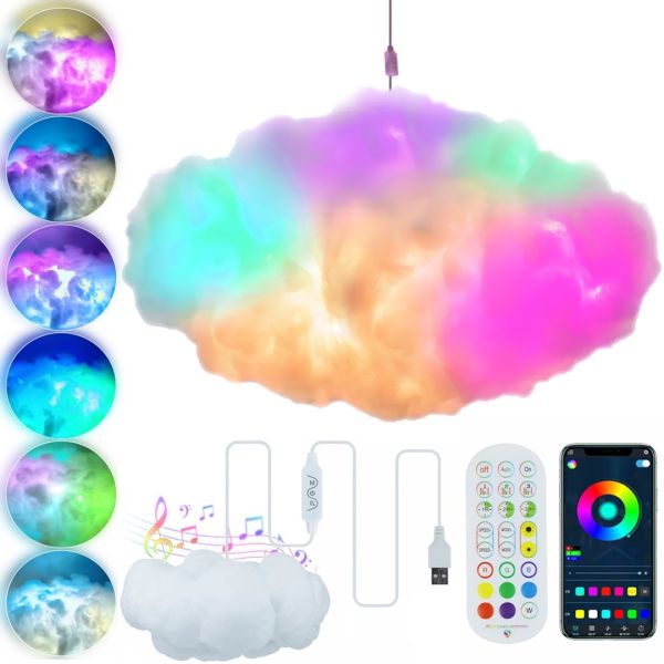 3D LED Lamp Cloud Cloud Light OBL-211 Hanging Night Light with RGB Backlight, Smart Lamp with Phone and Remote Control 5W