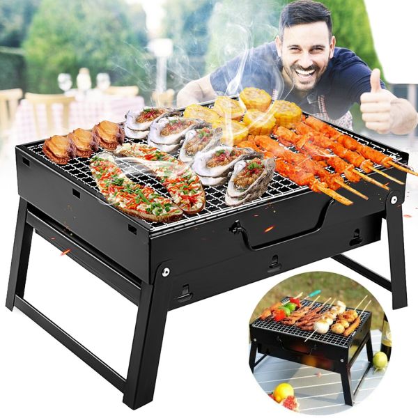 Folding Barbecue Grill Morpilot TL-353 BBQ Black, 35 cm, Black portable Grill, Mini / Barbecue