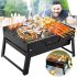 Folding Barbecue Grill Morpilot TL-353 BBQ Black, 35 cm, Black portable Grill, Mini / Barbecue