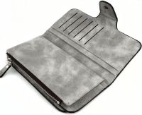 Женский замшевый кошелек Baellerry Forever N2345 Grey женское мини портмоне на 10 отделений для купюр и мелочи 19х10.5 см Серое