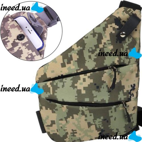 Tactical Chest Bag Messenger Cross Body Single-strap, Waterproof Men's Crossbody Bag, Cross Body Holster, Pixel