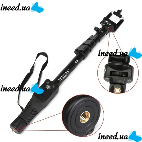 Yunteng YT-1288 Professional Tripod Monopod Phone and Camera Holder with Bluetooth Remote Control, Extendable Handheld Tripod Monopod, Selfie Stick