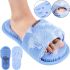 Силіконовий масажний ляпас Massage Slipper Tatboomu для масажу стоп ніг, тапочок 28.5х13.5 см з акупунктурним ефектом з силікону для душу Синій