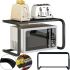 Настільна Полиця стелаж для мікрохвильовки Multifunctional Microwave rack AND979, кухонний органайзер над мікрохвильовою піччю СВЧ для дрібниць Чорна
