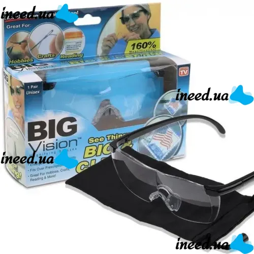 Glasses magnifier Big Vision 160% for reading and sewing, Magnifying glasses-magnifier for needlework Big Vision